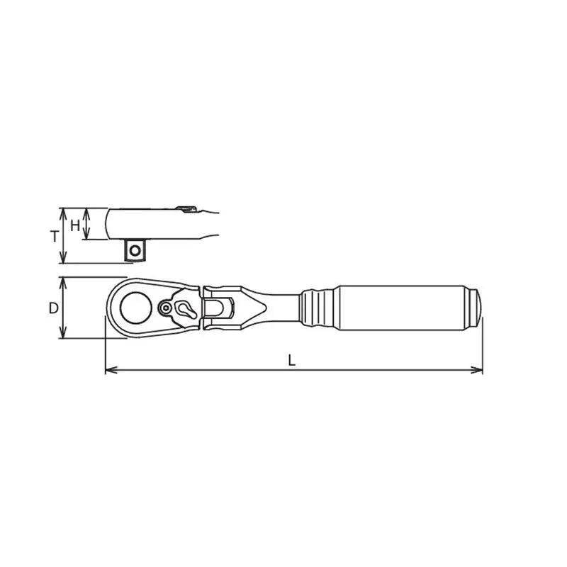 Ko-Ken 3726Z-280-72T Z-Series 3/8" Sq.Dr. Flexible Ratchet, Reversible 72 Tooth