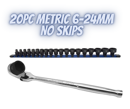 Astro Pneumatic Nano 3/8 Metric 6mm-24mm No Skips Bundle with Ratchet