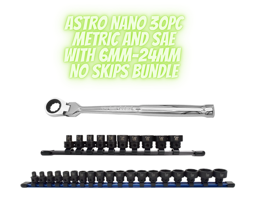 Astro Pneumatic 30pc 3/8 Nano Metric and SAE with No Skips 6-24mm Special Bundle