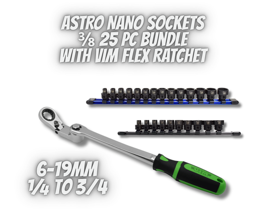 Astro Nano-VIM Ratchet Combo 3/8 25pc Metric and SAE with VIM Flex Ratchet