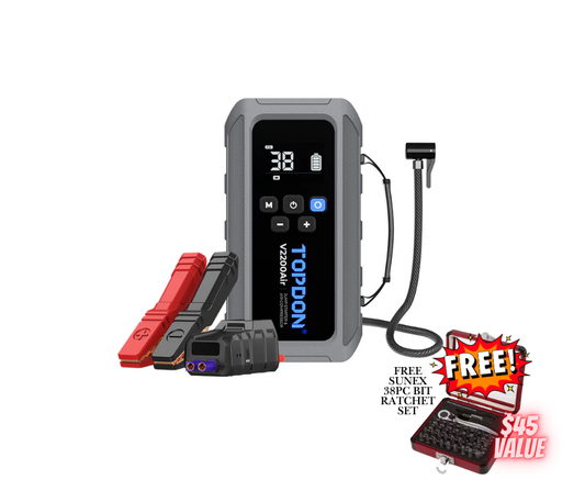Topdon V2200Air 2200 Peak Amp Jump Starter & Tire Inflator