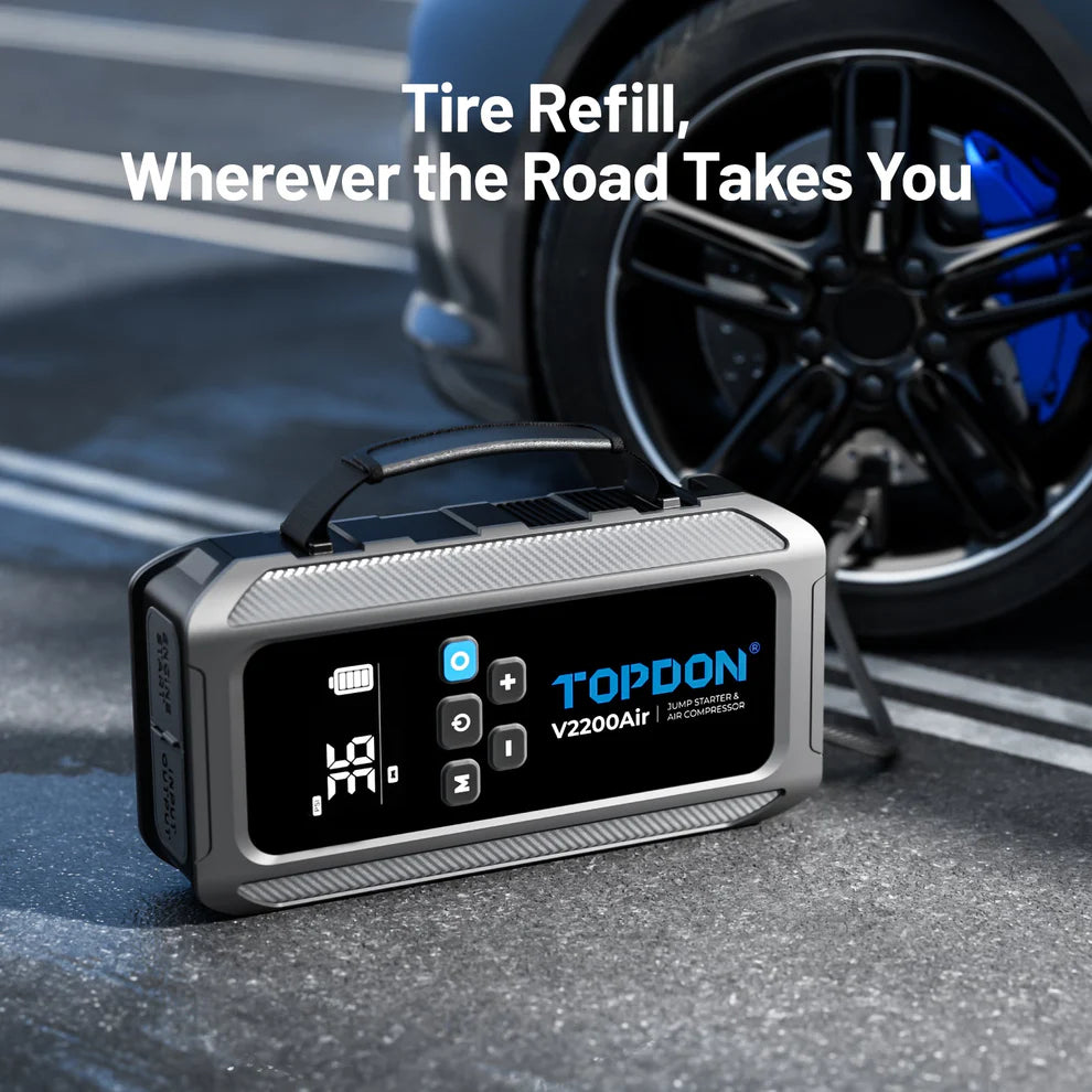Topdon V2200Air 2200 Peak Amp Jump Starter & Tire Inflator