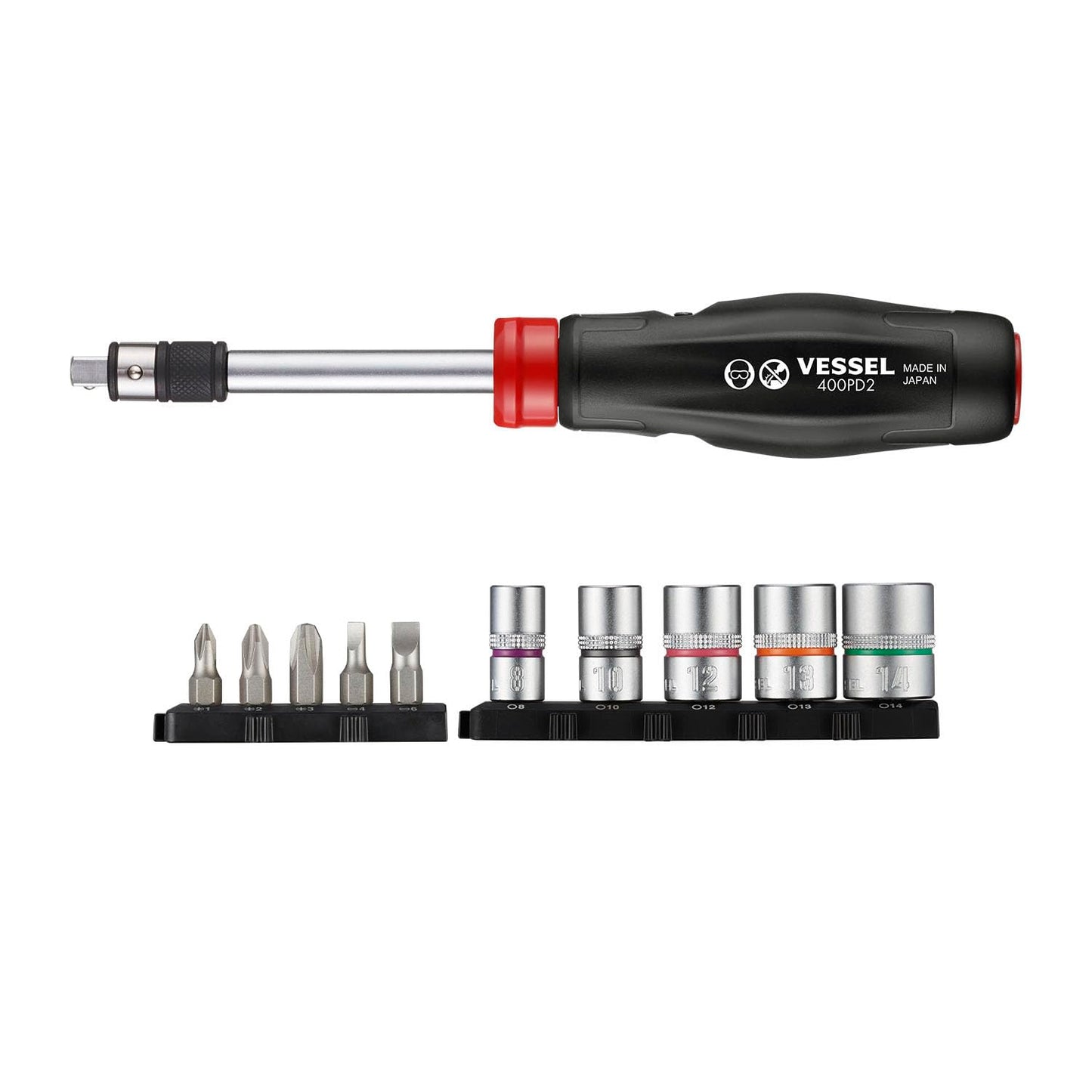 VESSEL 2 Way-Power Driver 11PC. Set No.400PD21U USA Model