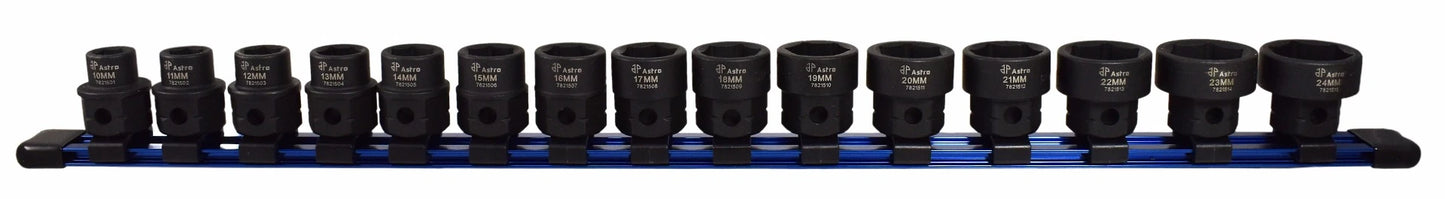 Astro Pneumatic 15pc 1/2″ Drive Nano Impact Sockets – Metric 78215