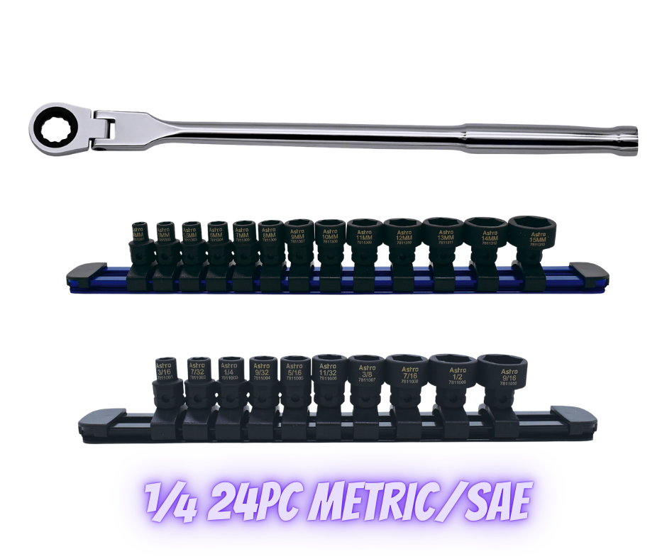 Astro Pneumatic 24pc Nano 1/4in Drive Metric and SAE Special Bundle