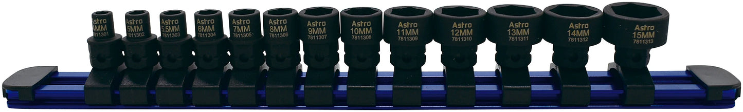 Astro Pneumatic 1/4in 14pc Nano Metric Only Set