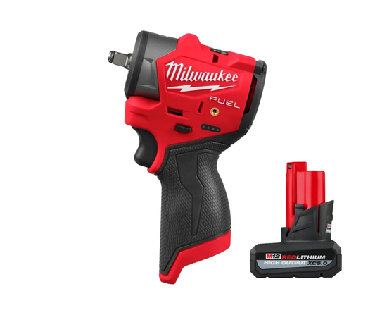 Milwaukee M12 FUEL 3/8 Inch Subcompact Impact Wrench With Free 5.0 High Output Battery 3049-20