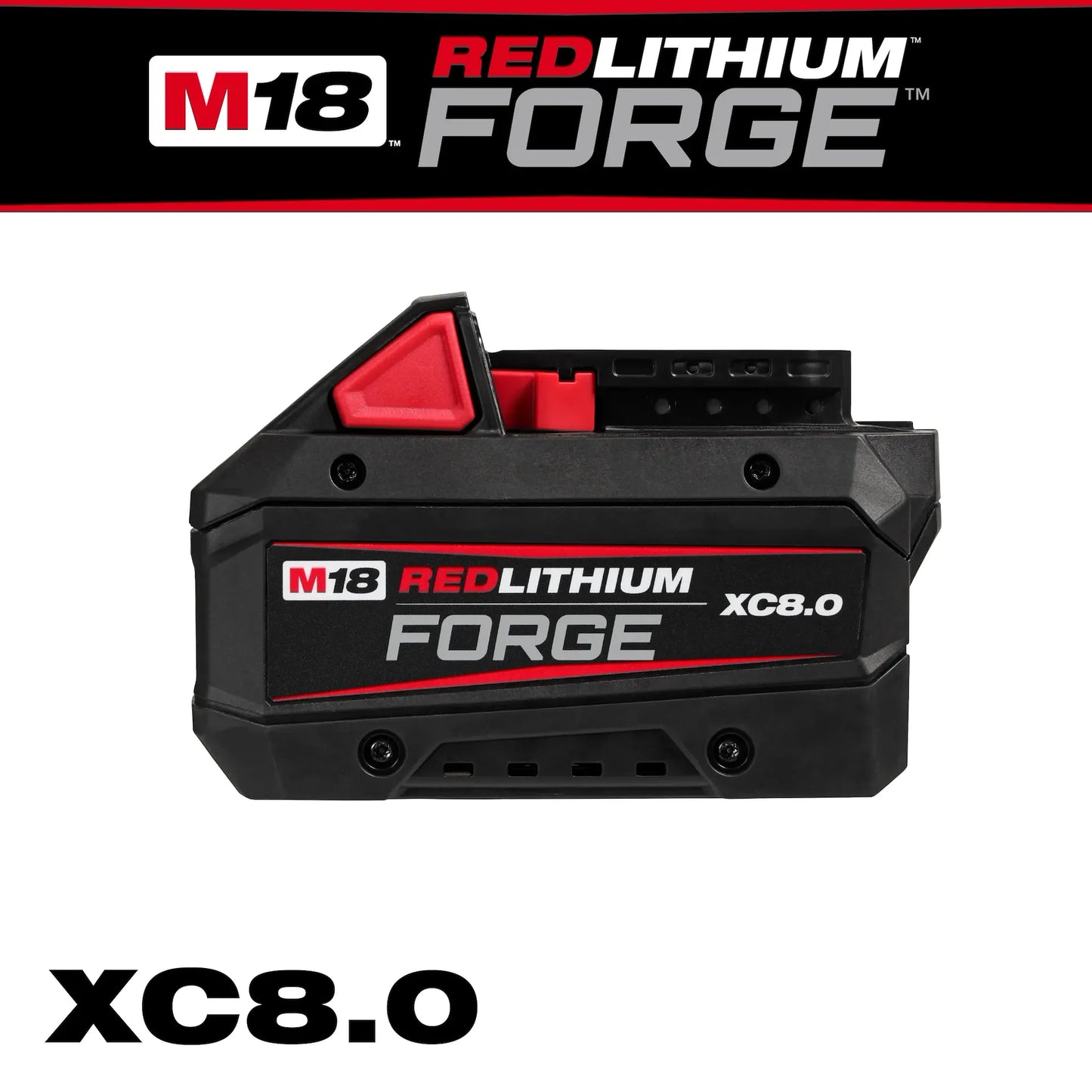 Milwaukee M18 8.0 Forge Battery 48-11-1881 black and red power tool battery for tools.