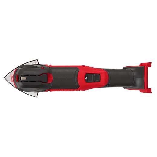 Milwaukee M18 Fuel Multi Tool 2836-20 in red and black with ergonomic handle and pointed oscillating blade tool.