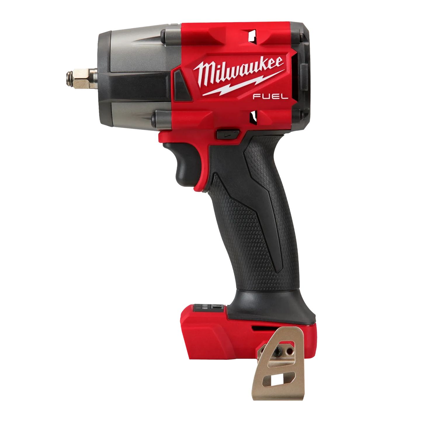 Milwaukee M18 FUEL 3/8" Mid-Torque Impact Wrench 2960-20 red and black cordless tool with ergonomic grip and metal.