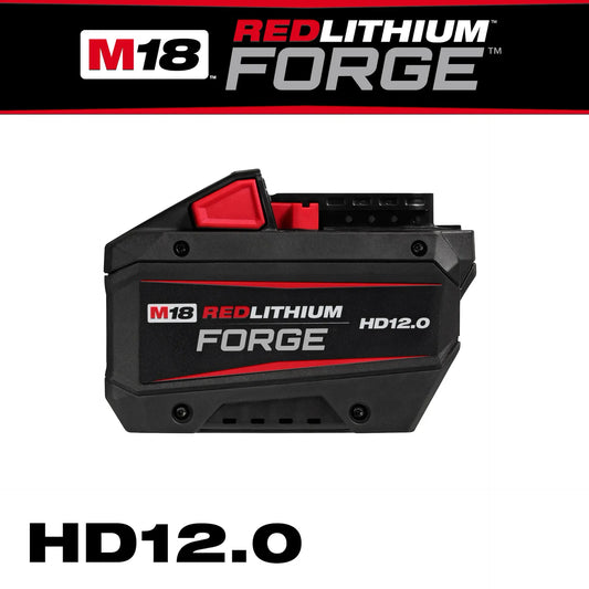 Milwaukee M18 12.0 Forge Battery 48-11-1813 black and red tool battery pack.