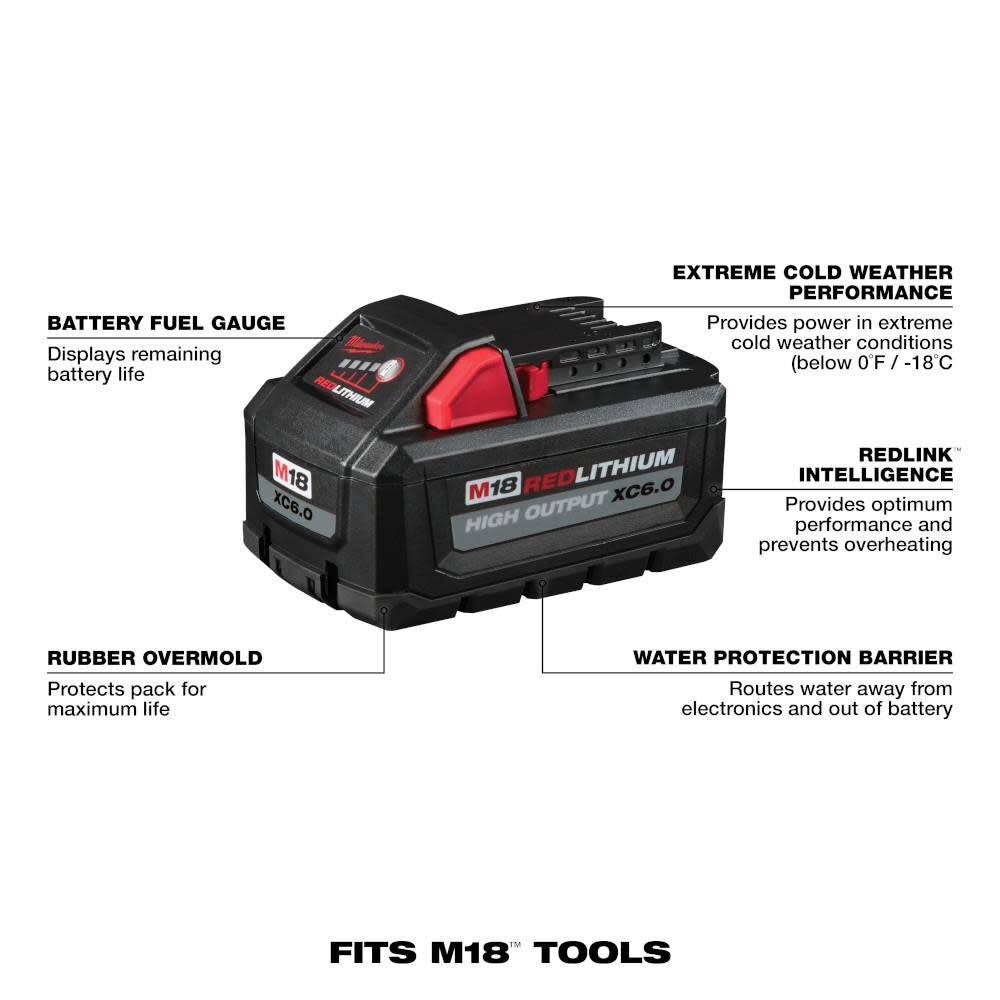 Milwaukee M18 6.0ah High Output Battery 48-11-1865