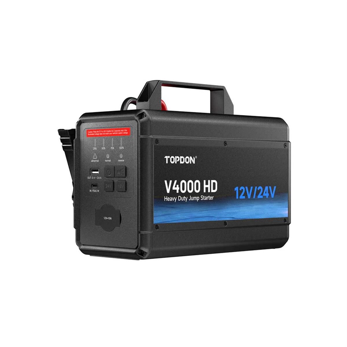 Topdon 12V/24V 4000A Jump Starter V4000HD