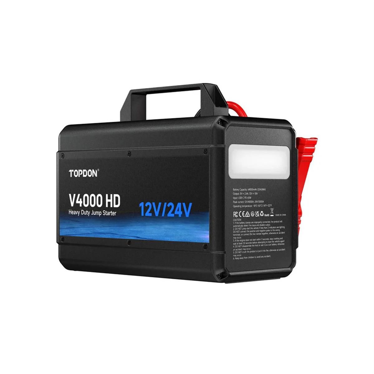 Topdon 12V/24V 4000A Jump Starter V4000HD